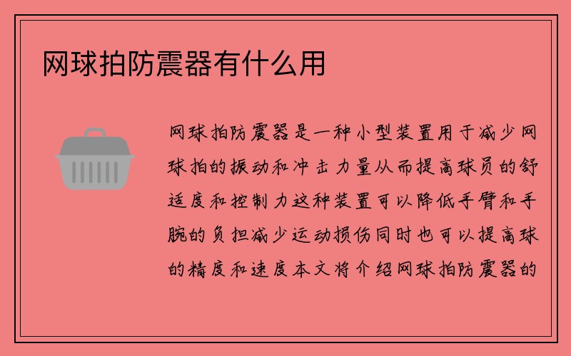 网球拍防震器有什么用