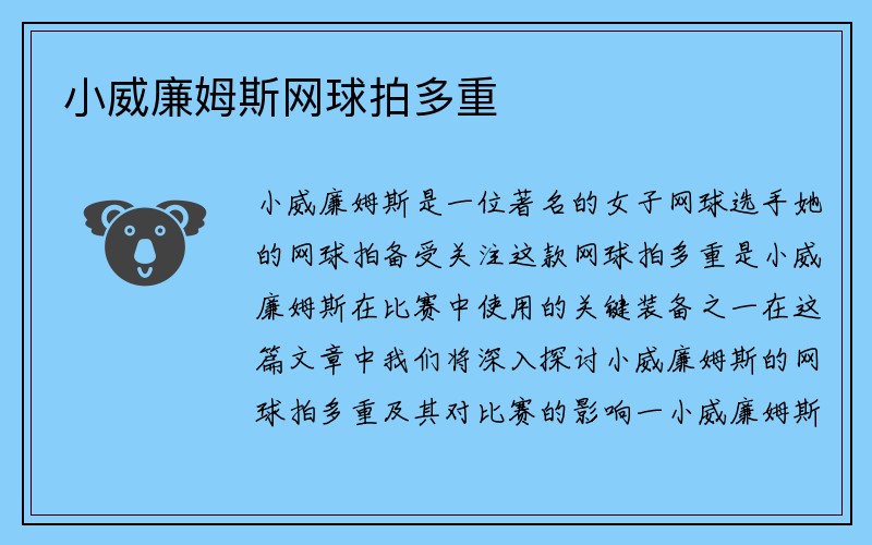 小威廉姆斯网球拍多重