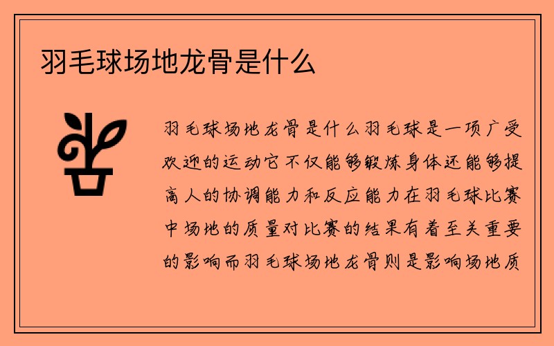 羽毛球场地龙骨是什么