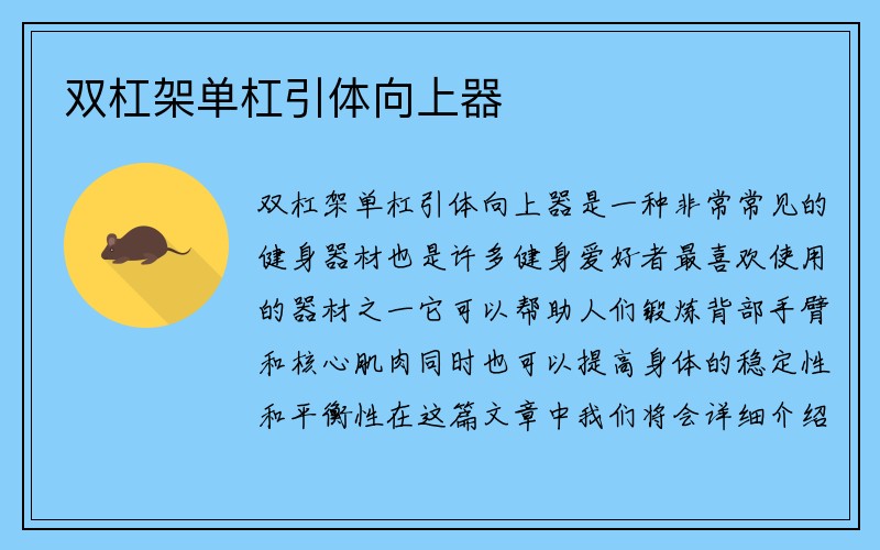 双杠架单杠引体向上器